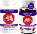 Moonstone Kidney Stone Stopper Capsules & Gummies, Outperforms Chanca Piedra Stone Breaker & Kidney Support Suplementos, Desarrollado por los urólogos para prevenir cálculos renales, baya mixta (Variety 2 Pack)