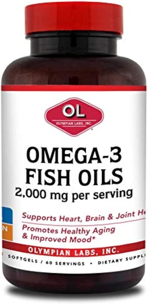 Laboratorios Olímpicos Omega-3 aceites de pescado, 2000 mg por ser - ayuda a apoyar la salud cerebral, 120 cuenta, (73)