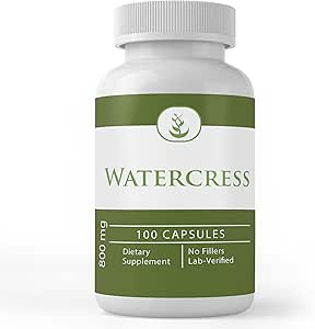 Ingredientes originales puros Watercress, (100 capsules) Siempre puro, sin aditivos ni artillería, Lab Verified