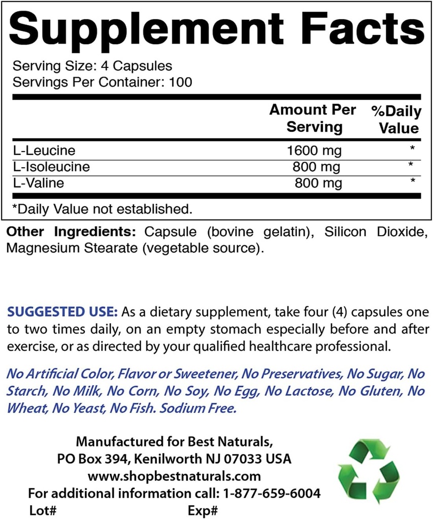 Best Naturals BCAA 3200 mg &amp; Magnesium Glycinate 425 mg