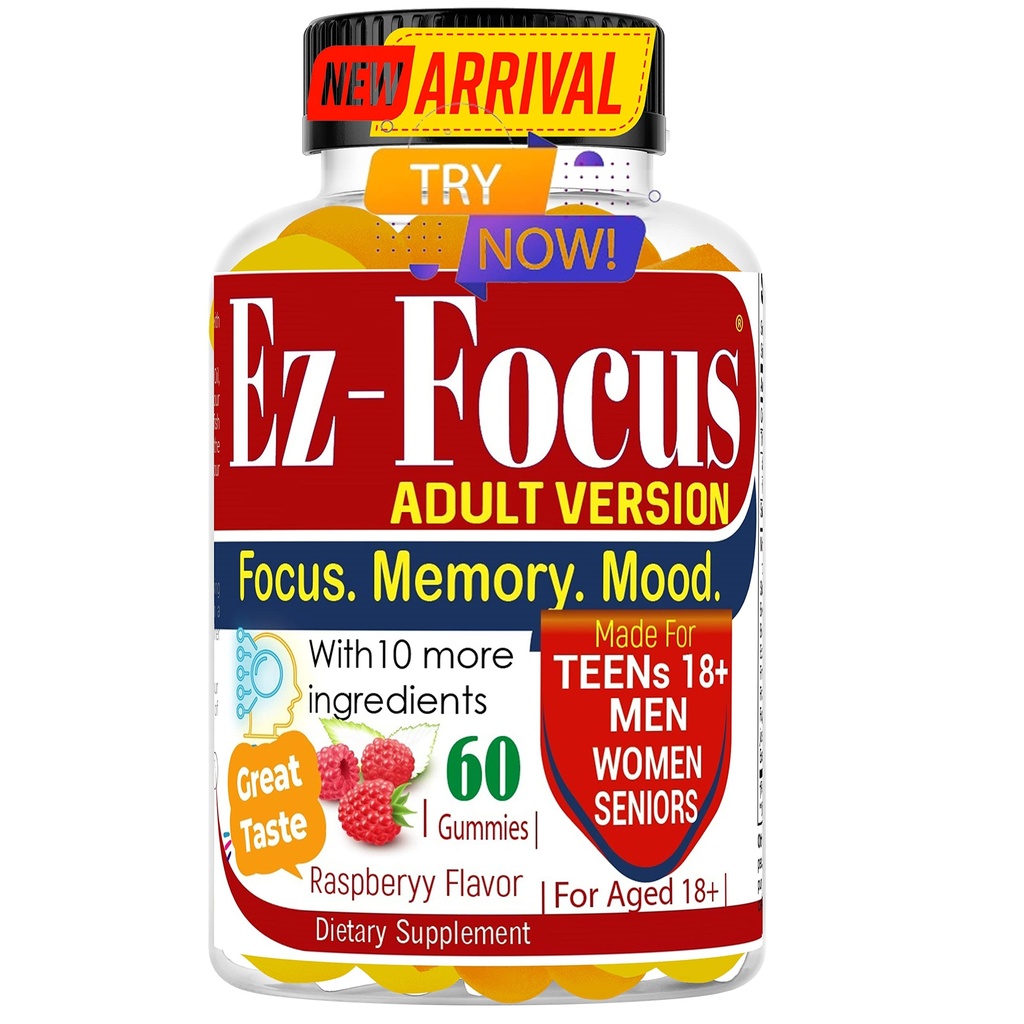 Gummies for Men and Women Support Focus Memory and Mood Nootropics Brain Support Supplement -60 Ct