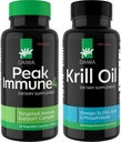 Daiwa Peak Immune 4 - Natural Immune System Booster + Daiwa Krill Oil – Omega 3 Krill Oil Capsules