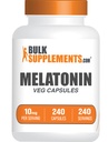 BulkSupplements.com Melatonin 10 mg Capsules - Melatonin for Adults, Sleep Supplement - 10mg Melatonin per Serving, 1 Capsule per Serving, 240 Capsules (Pack of 1)