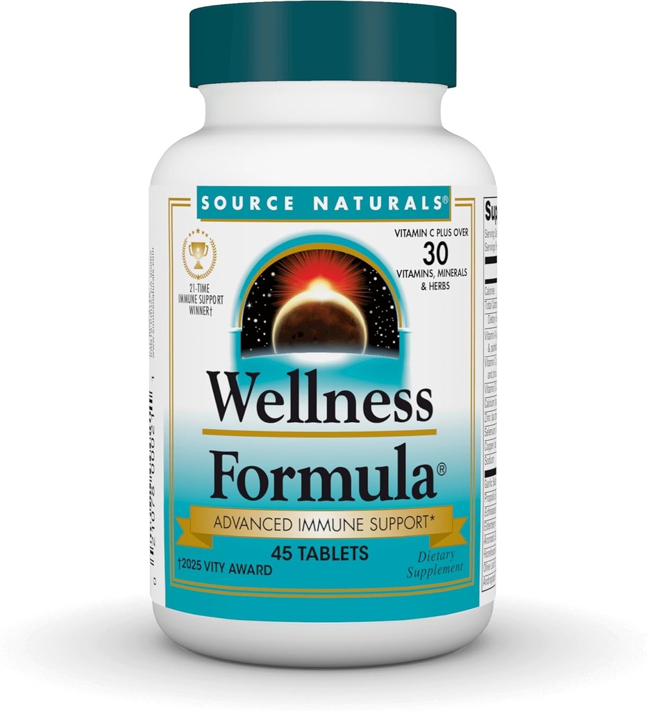 Fuente Natural Wellness Fórmula Bio-Alineado Vitaminas " Herbal Defense - Immune System Support Suplemento " Immunity Booster - 45 Tablets