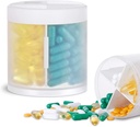 Extra Large Suplemento Organizador con 4 Compartimientos Easy Open Pill Dispenser Medicina mensual Vitaminas Organizadores Almacenamiento Botellas,Transparent