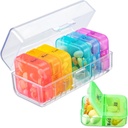 Zoksi Pill Organizer 2 veces al día, semanal 7 día Pill Box, Daily Am Pm Pill Organizer, Travel Pill Case for Medicine, Fish Oils, Vitamina, Suplemento