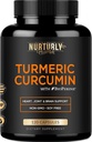 Curcumina Turmérica con BioPerine Black Pepper y 95% Curcuminoids - Alta Absorción Suplementos Turméricos 1300 mg para la salud cardíaca - No GMO, Gluten Gratis - 120 cápsulas