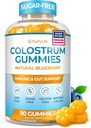Colostrum libre de azúcar Gummies (1500mg) Bovine Colostrum for Humans, Grass-Fed Supplement for Gut Health, Leaky Gut Repair, Immune Support, Skin Health - 35% IgG Per Serving
