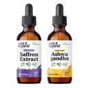 Wild & Organic Saffron Extract Tincture 2 fl oz & Ashwagandha Tincture 2 fl oz