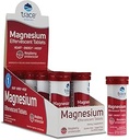 Trace Minerals Magnesium Effervescent - Healthy Heart & Energy Support Supplement - Natural Magnesium Supplement to Aid Healthy Sleep - Gluten-Free Health Supplement - Raspberry, 8 Tubes (80 Servings)