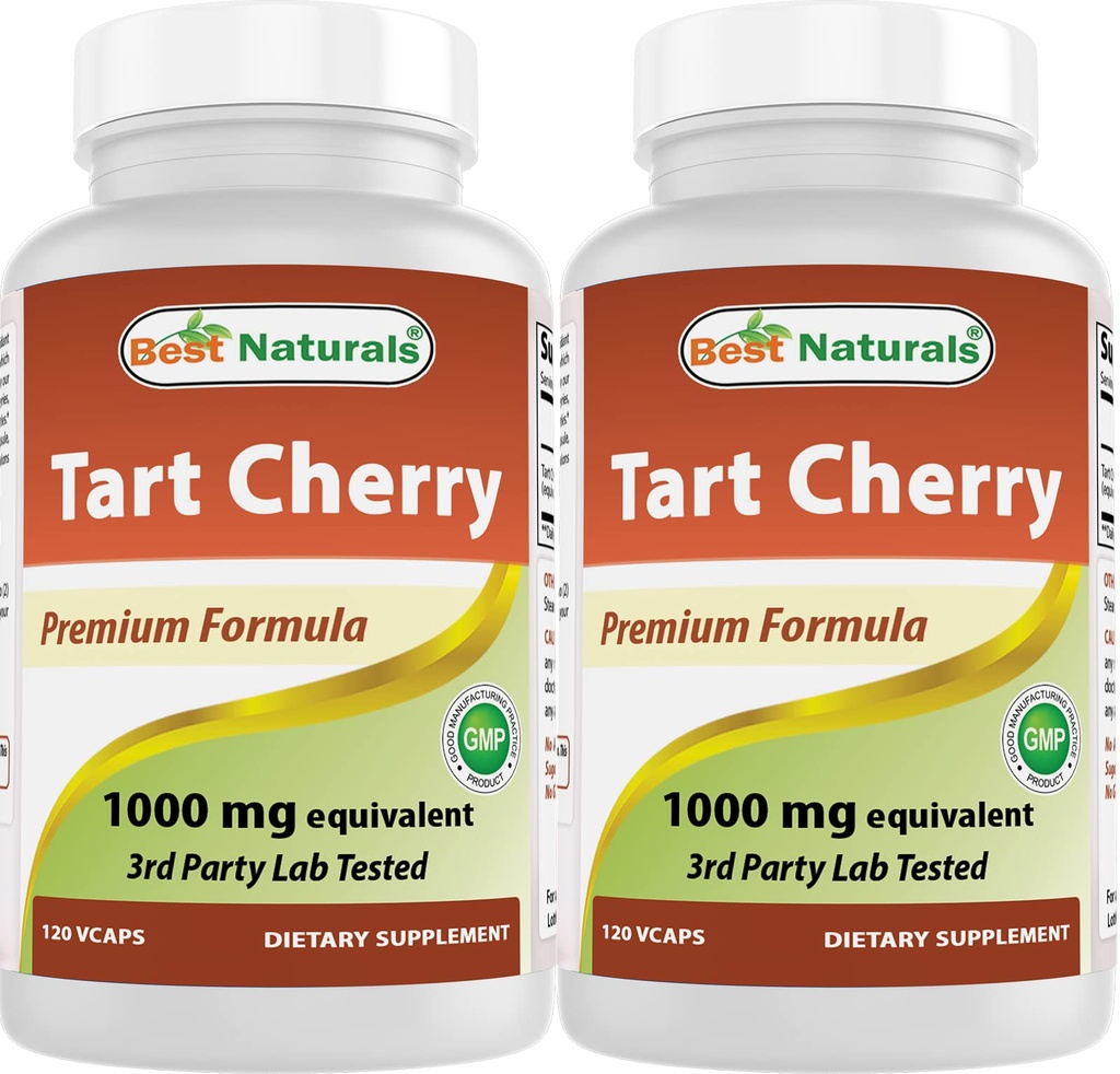 Mejores Naturales Tart Cherry Extracto 1000 mg 120 Capsules (120 Cuenta (Pack de 2))