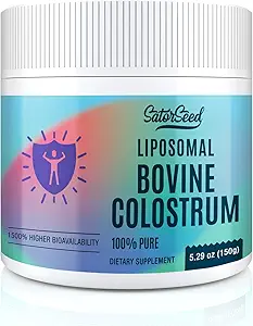 Liposomal Bovine Colostrum Powder Suplemento 100% Puro Colostrum, 1500% Biodisponibilidad Superior para Immune y Gut Health (60 Servings)