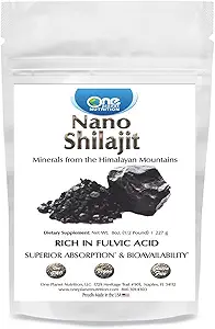 One Planet Nutrition Nano Shilajit Powder 8 oz (454 Servings), 40-60% Fulvic Acid, Nano for Enhanced Absorption, Supports General Wellness, Non-GMO, Vegan, Gluten Free