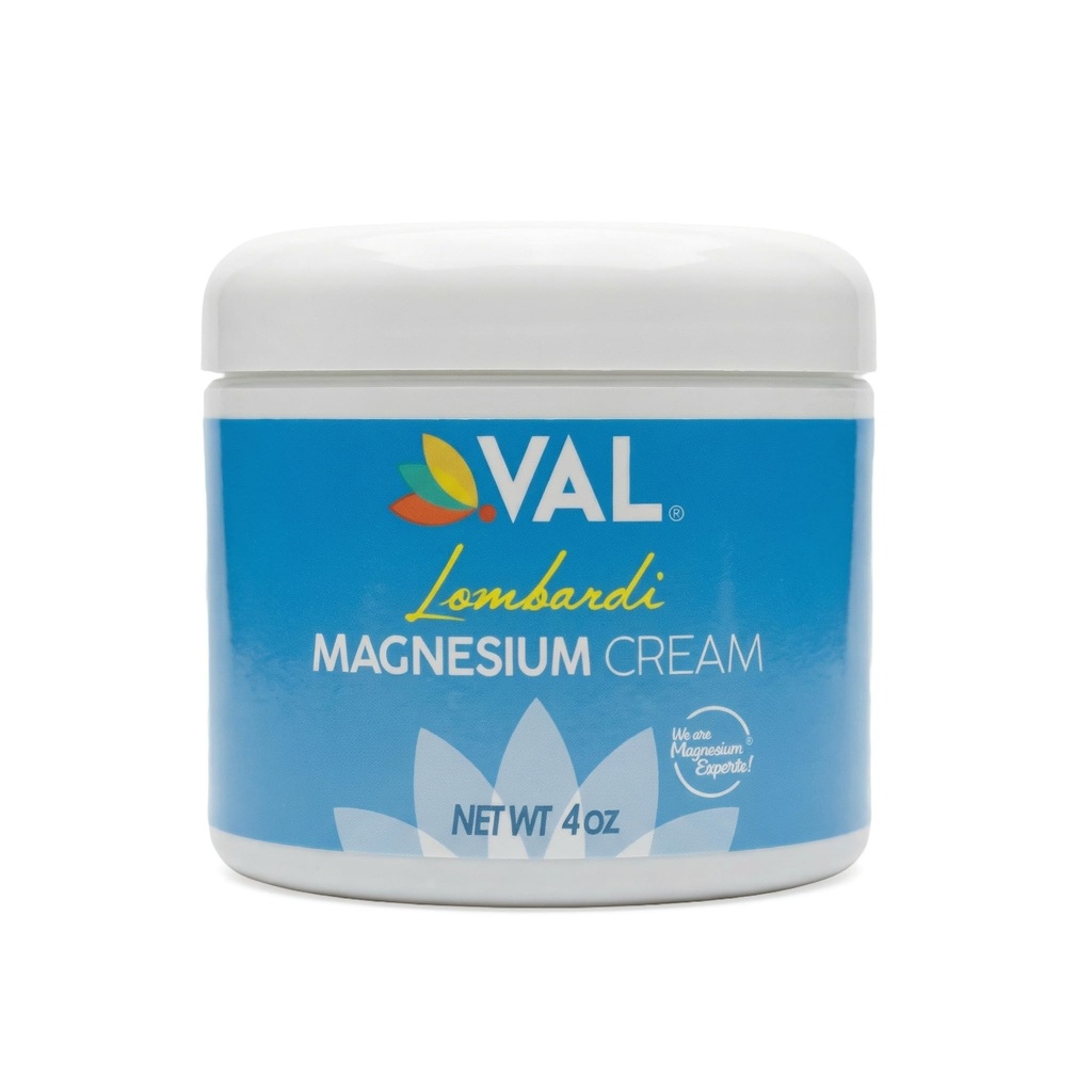 VAL Lombardi Magnesium Lotion, Nighttime Zechstein Magnesium Chloride Cream, Hydrating, Fast-Absorbing, Topical Magnesium for Feet, Legs, Arms, Chest - 4 Ounce (Pack of 1)