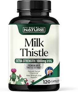 Milk Thistle 1000mg - Suplemento Liver Detox con Silymarin Extracto " Dandelion Root – Gentle Herbal Liver Cleanse for Men " Women - Liver Health Support - Non-GMO - 120 Veggie Capsules