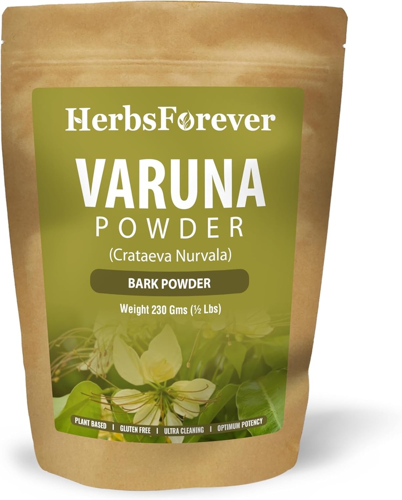 Herbsforever Organic Varuna Crataeva Nurvala Powder 230g Non-GMO, Vegan Extract for Bladder and Kidney Function Support, Promotes Natural Balance and Wellness