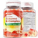 Complejo de vitamina B supermetilato Gummies - Todas las vitaminas B + Omega-3, Magnesio, CoQ10, Ashwagandha,Vitamin C, TMG- Para Mujeres Men- Metil B12 2000 mcg, Methylfolate, B1,B2, B3,B5,B6,B7- Sugar Gratis