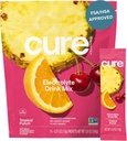 Cure Hydration ¦ Plant-Based Electrolyte Drink Mix ← No Añadido Sugar ← FSA-HSA ← Dehydration Relief Powder Hecho con Coconut Water ← No-GMO Silencioso Vegan tención Pouch of 14 Packets - Tropical Punch