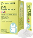 MOMSTAMIN 2'-FL HMO Prebióticos " Probióticos para niños, 1000mg Leche Humana Oligosaccharide 2'-FL Polvo, Patented 11 Strains, Healthy Gut Microbiome, Immune " Suplemento Digestivo, IBS Relief - 30 Sticks