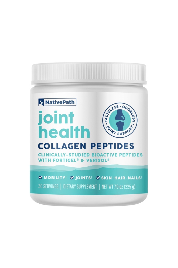NativePath Joint Health Advanced Formula, Tipo 1 &amp; 3 Peptides con Fortigel & Verisol, Grass-Fed Unflavored Collagen for Women &amp; Men, 30 Servimientos