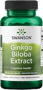 Delayed-Release Ginkgo 120 mg 100 cápsulas por Swanson Ultra