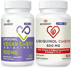 CoQ10 600mg 1PCS Bundle con 800mg Liposomal CoQ10 Ubiquinol Suplemento 1PCS