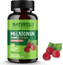 NATURELO Melatonin Gummies for Kids Non-GMO, Gluten-Free, Soy Free - Strawberry Flavor - Gentle Sleep Supplement - 60 Vegetarian Gummies