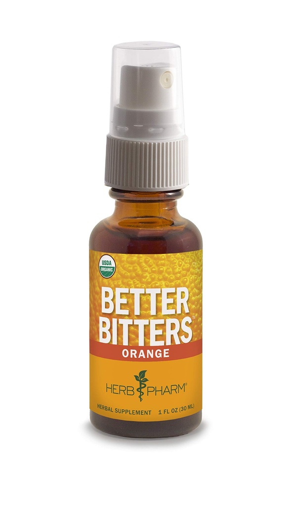 Herb Pharm Better Bitters Certified Organic Digestive Bitters, Orange, 1 Ounce