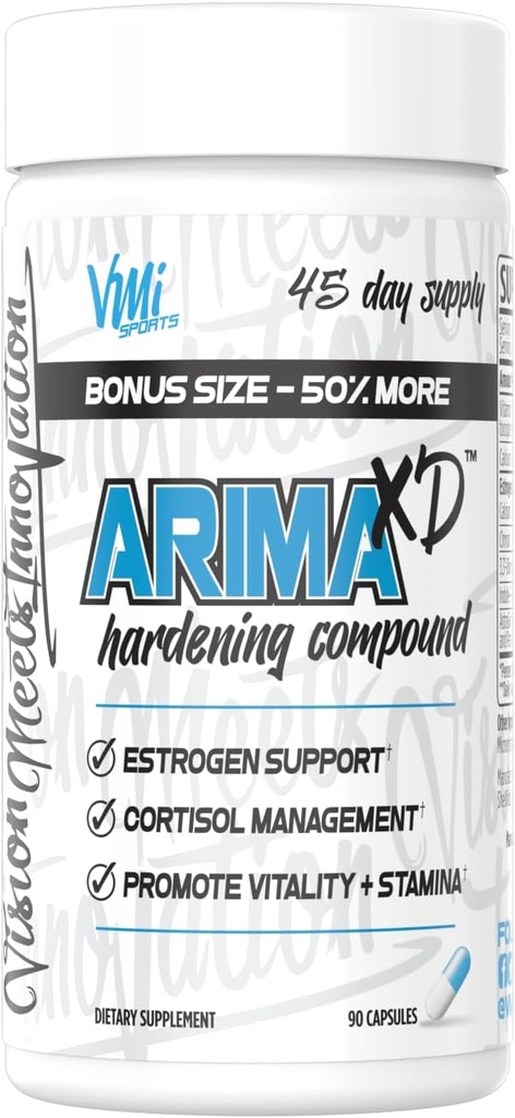 VMI Sports Arima-XD 60 Conde, Natural Hormon Balance, Anti- Aromatase Cortisol Blocker para Hombres y Mujeres, Suplemento de Soporte Balance de Testosterona &amp; Estrógeno Niveles de hormonas En o Off Cycle (90 ct)