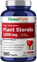 NusaPure Plant Sterols 1500 mg - 180 Tablets (No-GMO, Vegan) Beta Sitosterol, Bioperine