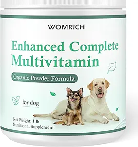 Vitaminas y Suplementos de perros Probióticos Polvo 1LB - Multivitamínico completo mejorado para perros Homemade Dog Food Supplement Supports Immune, Skin & Coat, Digestión con vitaminas, Omega-3, Probióticos