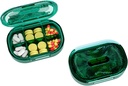 Caja de Píldora pequeña, Caja de Píldora de Moistura, Organizador de Píldora de Viajes para Púrpura de bolsillo, Medicina diaria portable Vitamina, Aceite de Pesca, Suplemento (Green)
