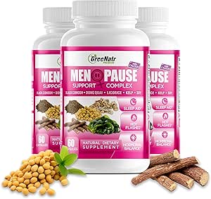 GreeNatr Menopause Supplements for Women - Perimenopause Supplements Women with Dong Quai & Black Cohosh for Menopause Hot Flashes - Menopause Support for Sleep Quality & Hormone Balance - 3 Bottles
