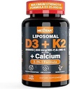 Vitamina D3 20,000 UI + Vitamina K2( MK7 )200mcg - Vitamina Optimal D3 & K2 Softgel - Huesos Fuertes & Muscle, Calcio Absorción &amp; Apoyo Inmunitario, Ayudando a las deficiencias de vitamina D, Fácil de Tragar, No GMO