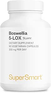 Supersmart - 5-Loxin 200mg por día (Patented) - Suplemento AKBA - 5-Loxin Boswellia Serrata Extracto Silencio No GMO &amp; Gluten Gratis - 90 cápsulas vegetarianas