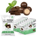 Genius Gourmet Protein Cookie Bites Mint Chocolate - 10g Protein, No Added Sugar, Low Carb, Non-GMO - Sweet Protein Desserts & Protein Snacks for Adults and Kids - 12 Bags