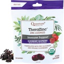 Quantum Health TheraZinc Organic Zinc Lozenges Elderberry &amp; Honey - Soporte para adultos &amp; niños 12+ Naturalmente Flavored Raspberry Fast Relief con No Aftertaste - 18 Conde