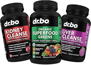 Ecológico Superfood Greens &amp; Fruit Supplement - Liver Kidney Cleanse Detox Support Supplement - Green Veggie Powder Blend Vegetable Foods &amp; Help Repair Kidneys, Bladder Control & Urinary Tract Health