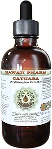 Extracto líquido libre de alcohol en Catuaba (Erythroxylum Catuaba) Barco seco Glycerite Hawaii Pharm Natural Herbal Suplemento 2 oz