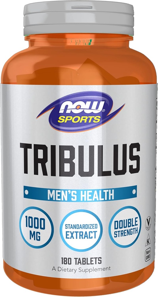 AHORA Alimentos Deportes Nutrición, Tribulus (Tribulus terrestris) 1000 mg, Doble Fuerza, Salud de los Hombres, 180 Tabletas