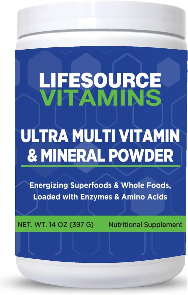 LifeSource Vitamins Ultra Multi Vitamin & Mineral Powder - Whole Food Based - 30 Day Supply