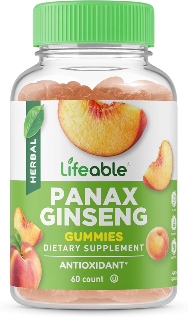 Lifeable Panax Ginseng Suplemento Silencio Great Tasting Ginseng Suplementos ← Panax Ginseng Extract TEN Ginseng Gummies for Women, Hombres, Adults TEN 90 Gummies