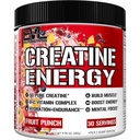Evlution Nutrition Creatine Energy - Supports Muscle Growth, Boosts Energy, Endurance & Cognition - 5g Pure Creatine Monohydrate Per Serving - B + C Vitamin Complex - 30 Servings - Fruit Punch
