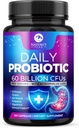 Probiotics 60 Billion CFU - 10 Strains + Digestive Enzymes & Prebiotics - Best Probiotic for Women & Men, Supports Immune, Gut Health, Occasional Constipation, Diarrhea, Gas & Bloating - 120 Capsules