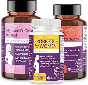 Rosa íntima Ahorre 10% en el paquete integral de bienestar de las mujeres – Vitex, Myo-Inositol y suplementos probióticos para equilibrio hormonal y salud femenina