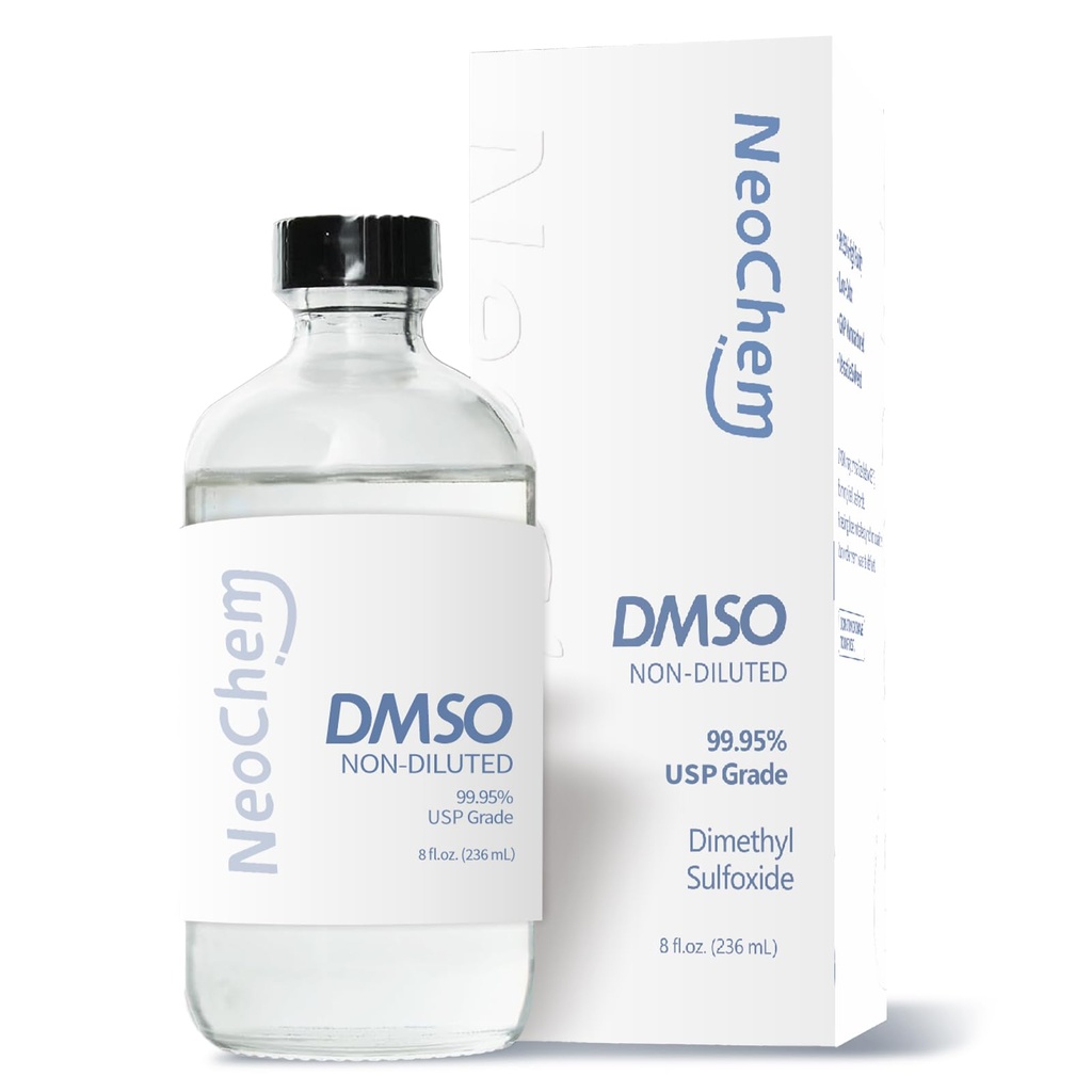 Dimethyl Sulfoxide (DMSO) 99.95% Pure Liquid |8 oz. DMSO Non-diluted | Undiluted & Odorless, Contained in Premium Glass Bottle