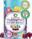 NUTRAMIN Kids Mood Boost Vegan Vitamin Gummy: Calming Magnesium Citrate Suplemento para niños con Ashwagandha &amp; Vitamina B Complejo para Relajarse &amp; Enfórmese - Sin azúcar, Alergía-Safe, No GMO 90 ct