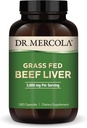 Dr. Mercola Grass Fed Beef Liver, 30 Servings (180 Capsules), 3000 mg Por Serving, Suplemento dietético, soporta Heath Immune, Non-GMO