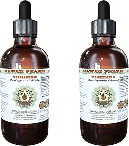 Hawaii Pharm Yohimbe Extracto líquido libre de alcohol, Yohimbe Liquid (Pausinystalia Yohimbe) Barco seco Glycerite Natural Herbal Suplemento, EE.UU. 2x2 fl.oz