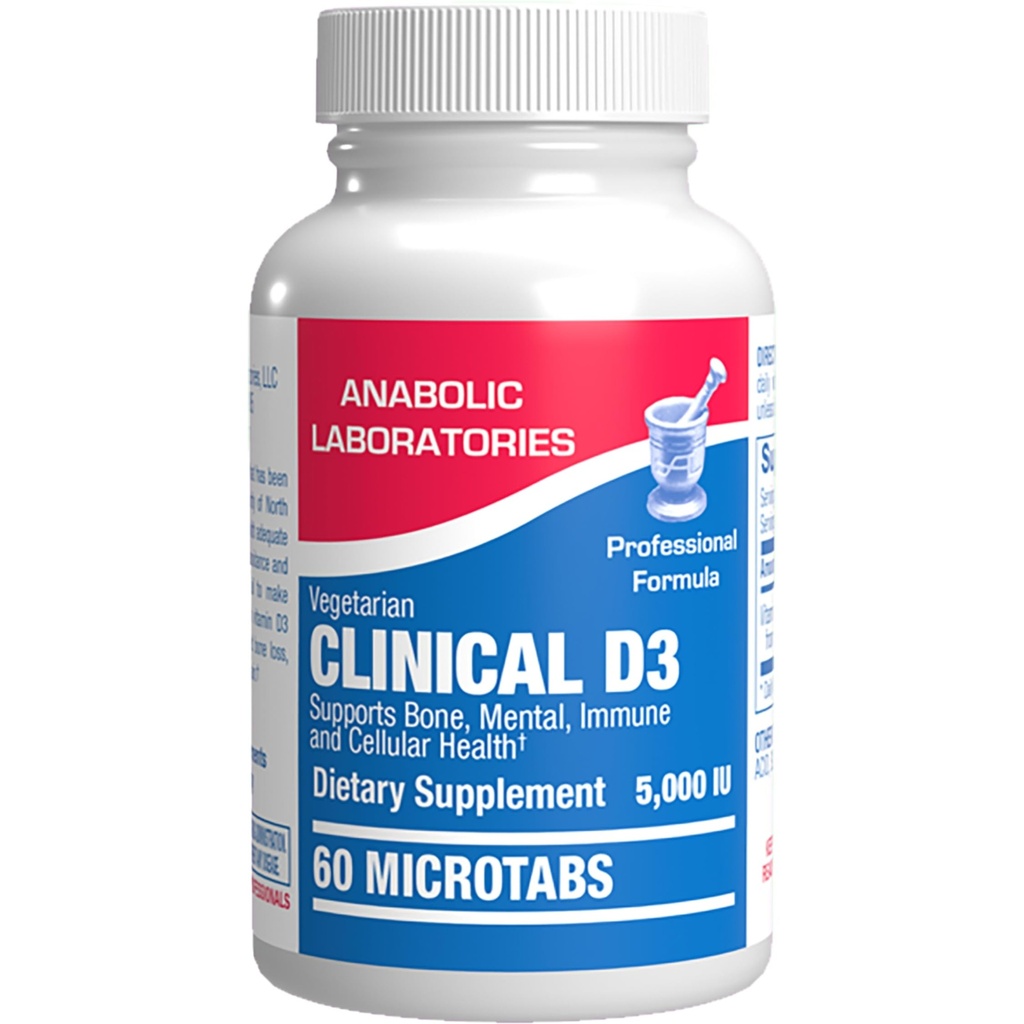 High Strength Vitamin D3 5000 IU - Clinical Formula Vitamin D Supplement for Men and Women for Bone Teeth Muscle Mood and Immune Support - High Absorption Vegetarian Microtabs (60 Day Supply)